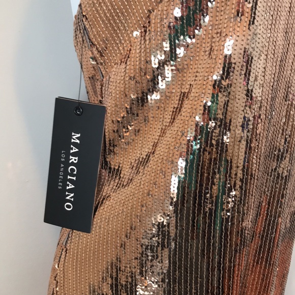 Marciano golden sand halter dress. - Picture 4 of 12